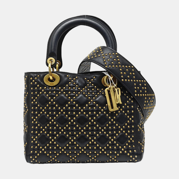 Lady Dior Medium Cannage Lambskin Black