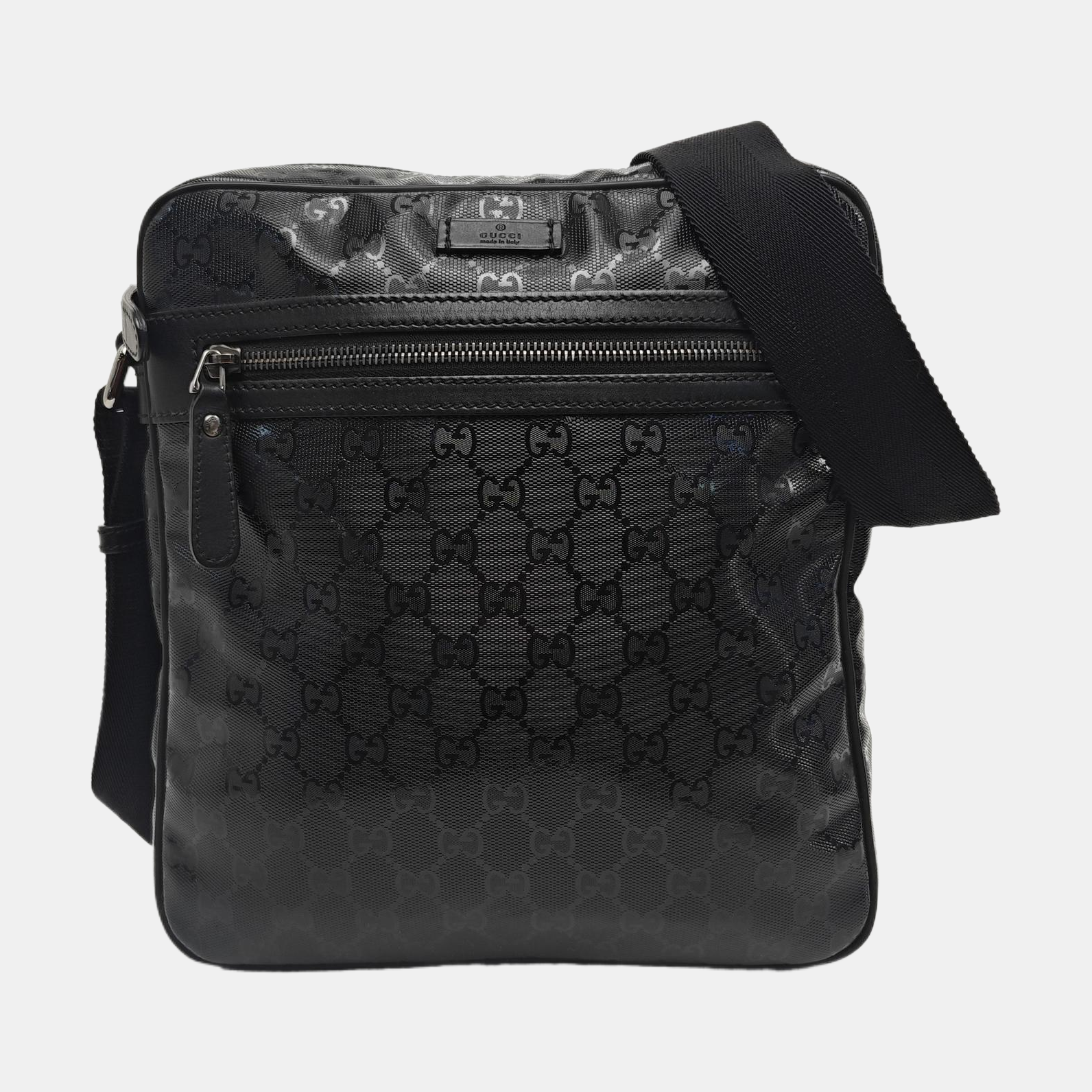Monogram Coated Canvas Shoulder Bag Black
