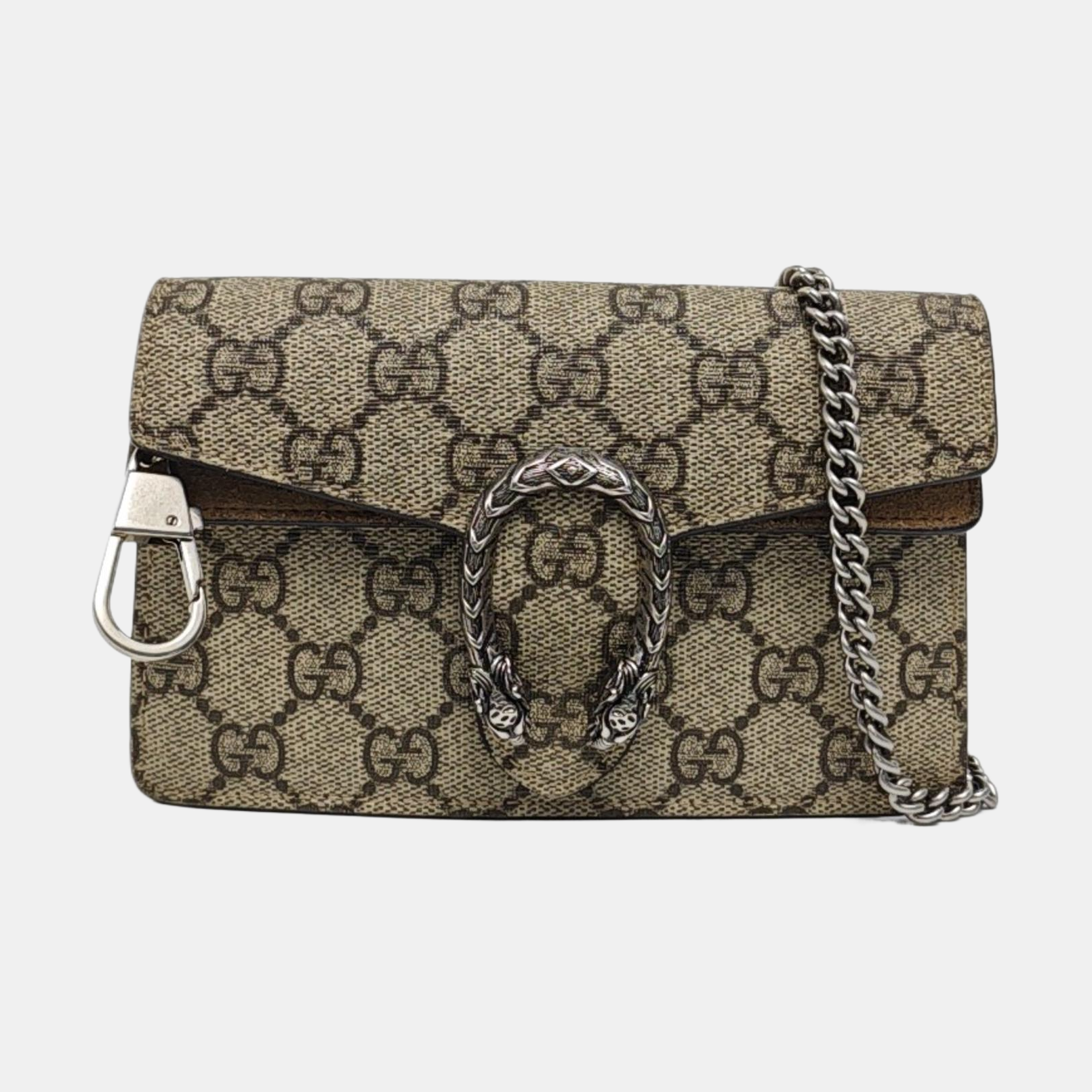 Dionysus Super Mini Monogram Coated Canvas Beige