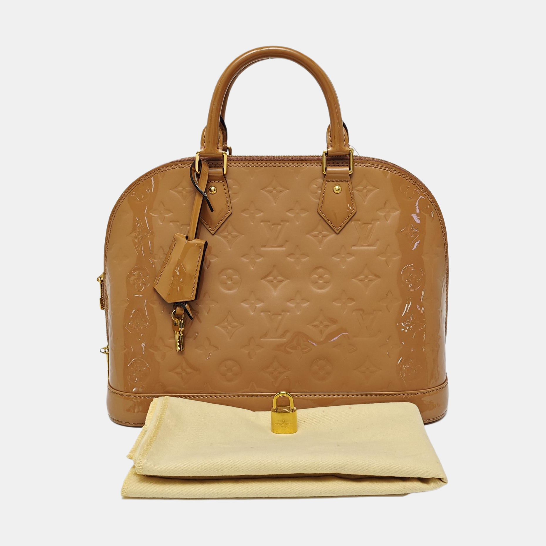 ALMA PM Monogram Patent Leather Brown