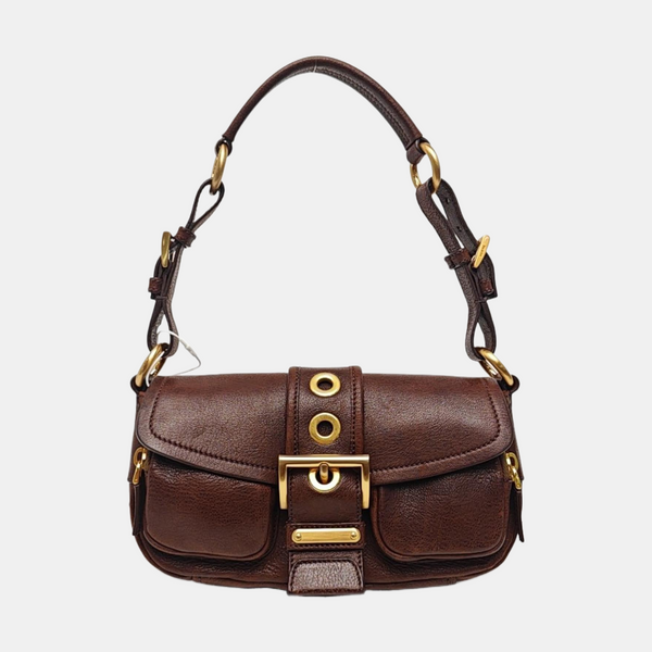 Calfskin Top Handle Bag Brown