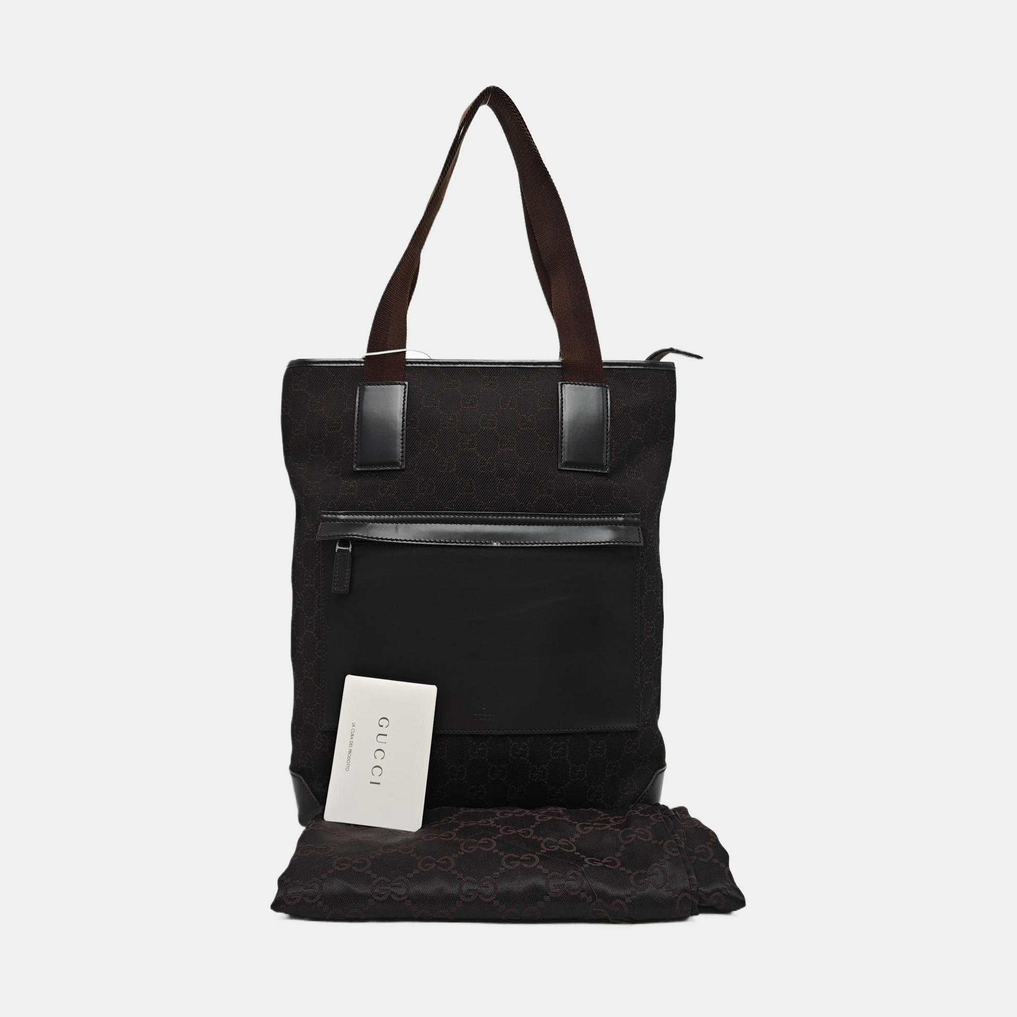 Monogram Canvas Tote Bag Brown