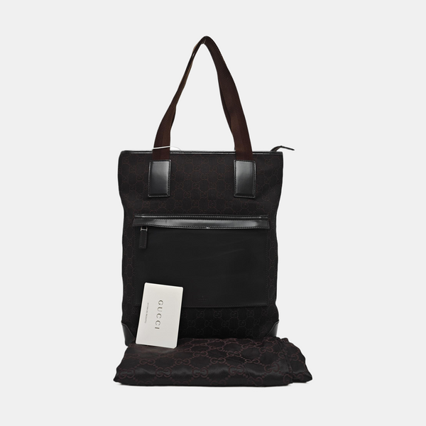 Monogram Canvas Tote Bag Brown