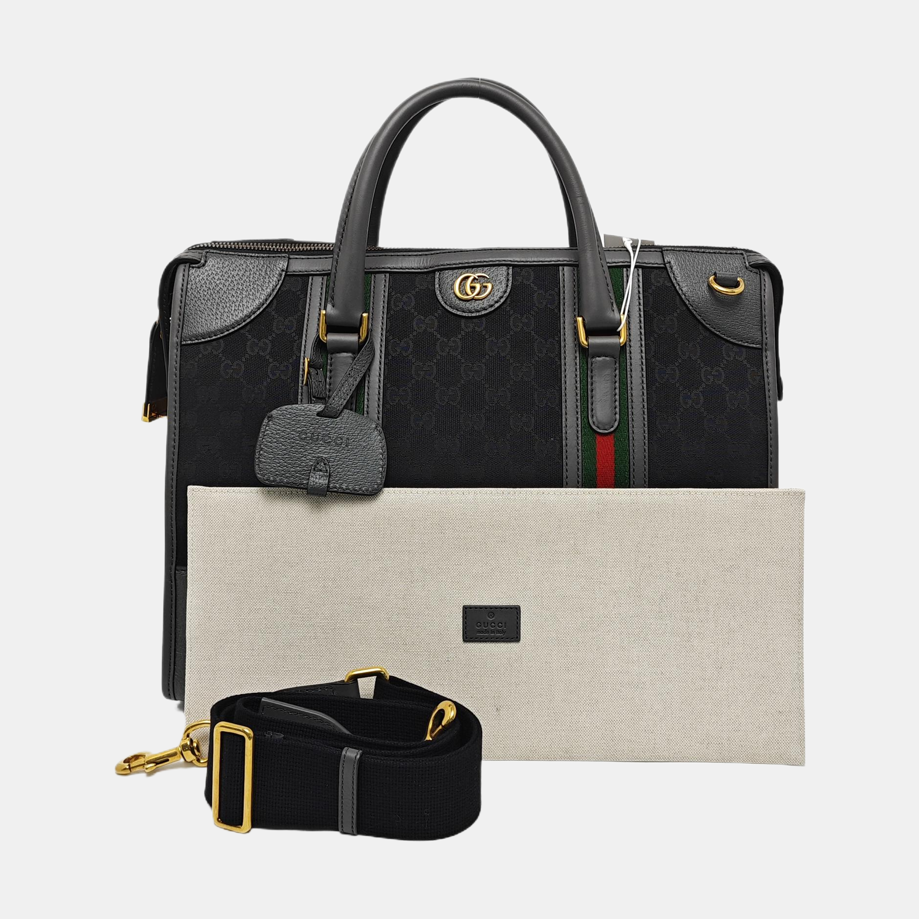 Monogram Canvas Shoulder Bag Black