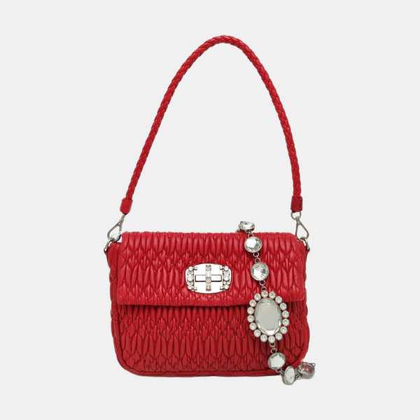 Crystal Quilted Lambskin Red