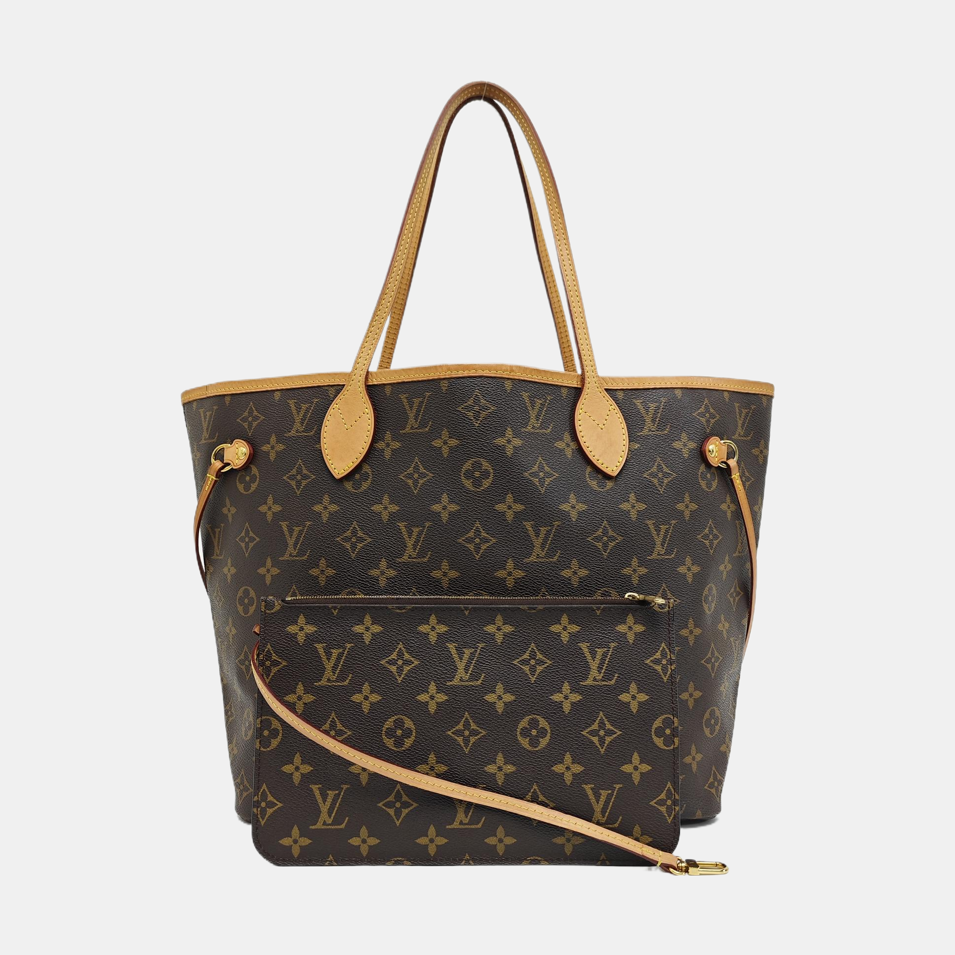 NEVERFULL MM Monogram Coated Canvas Brown