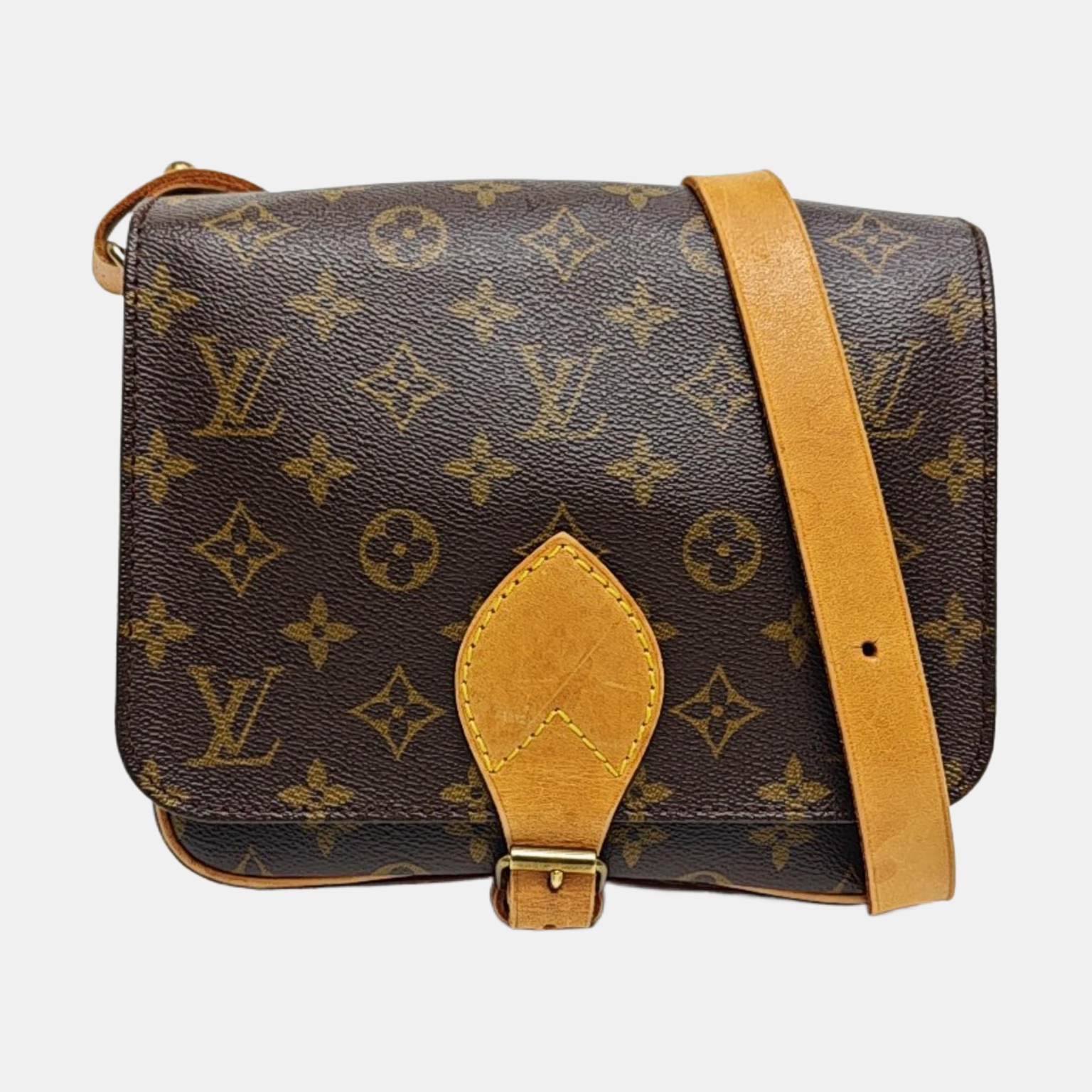 CARTOUCHIERE MM Monogram Coated Canvas Brown