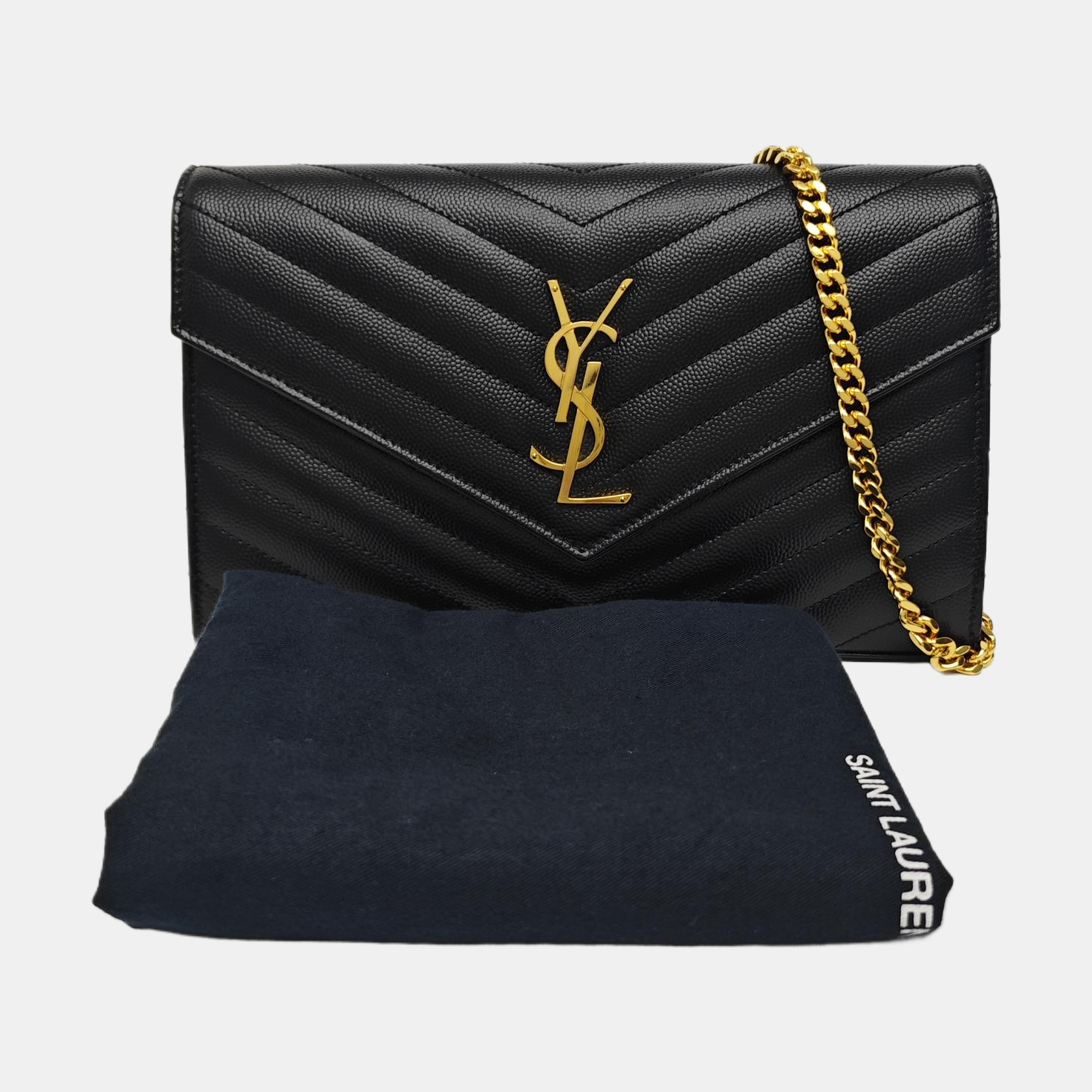 MONOGRAM Medium Chevron Calfskin Black
