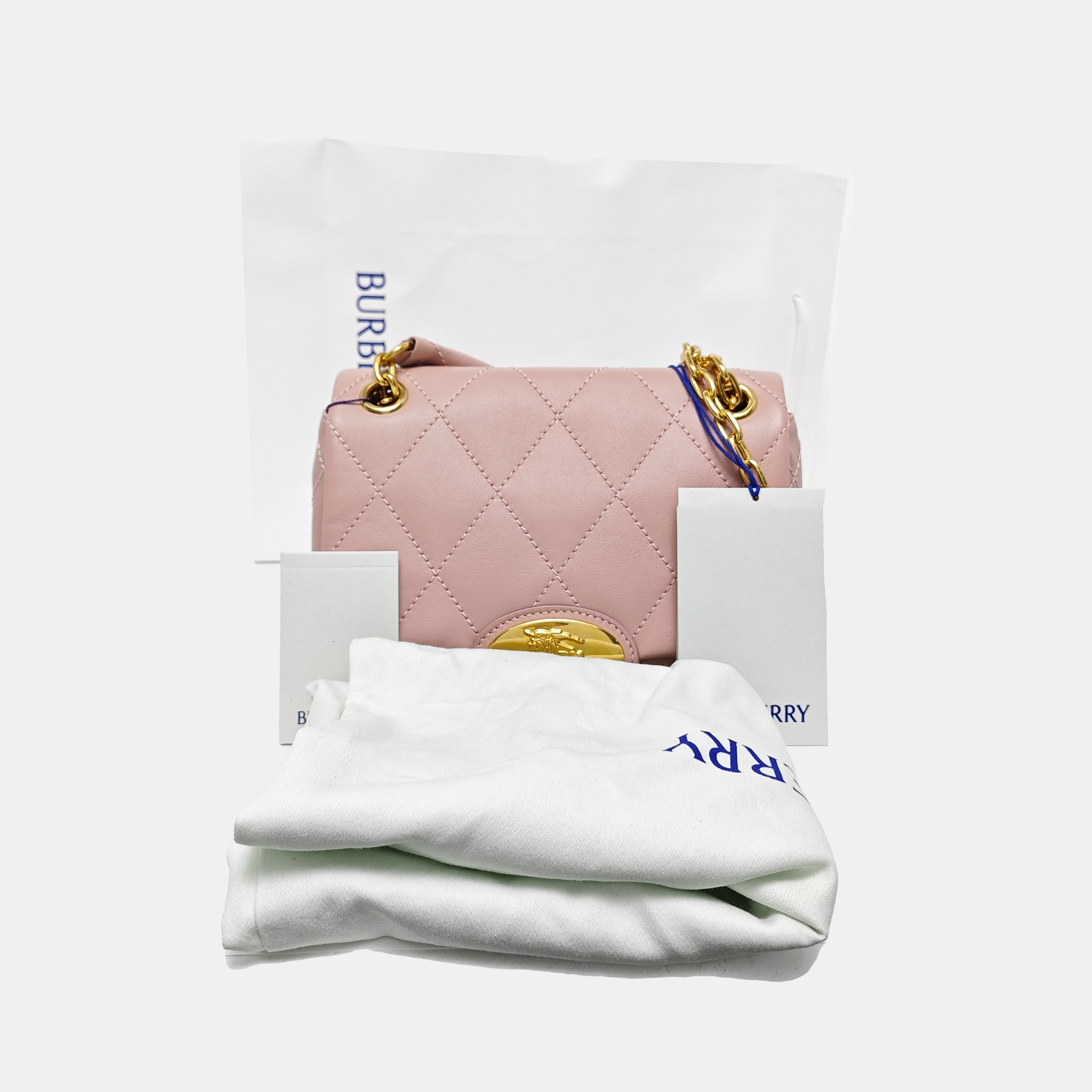 Quilted Calfskin Crossbody Bag Pink