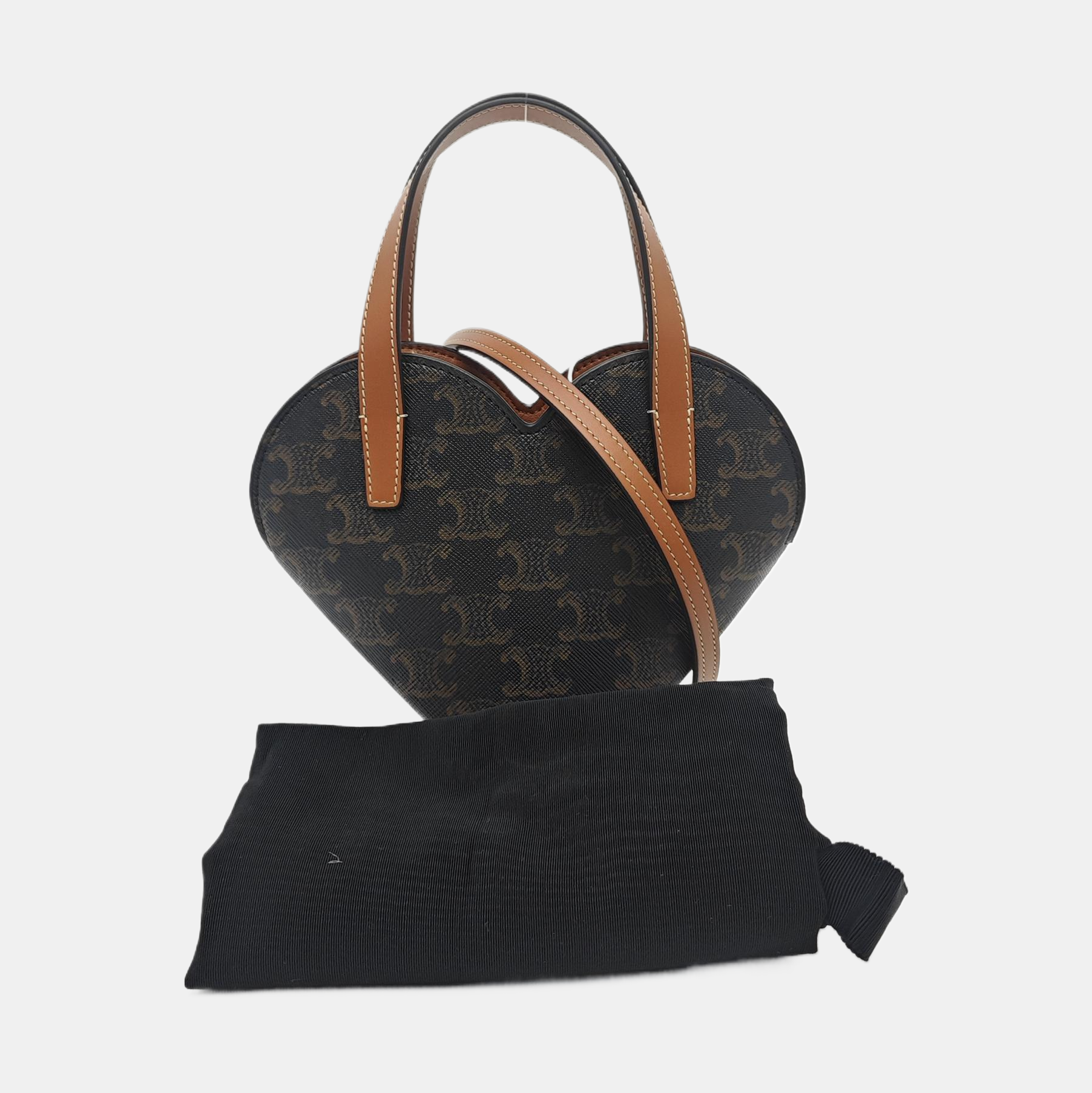 Coated Canvas Shoulder Bag Brown