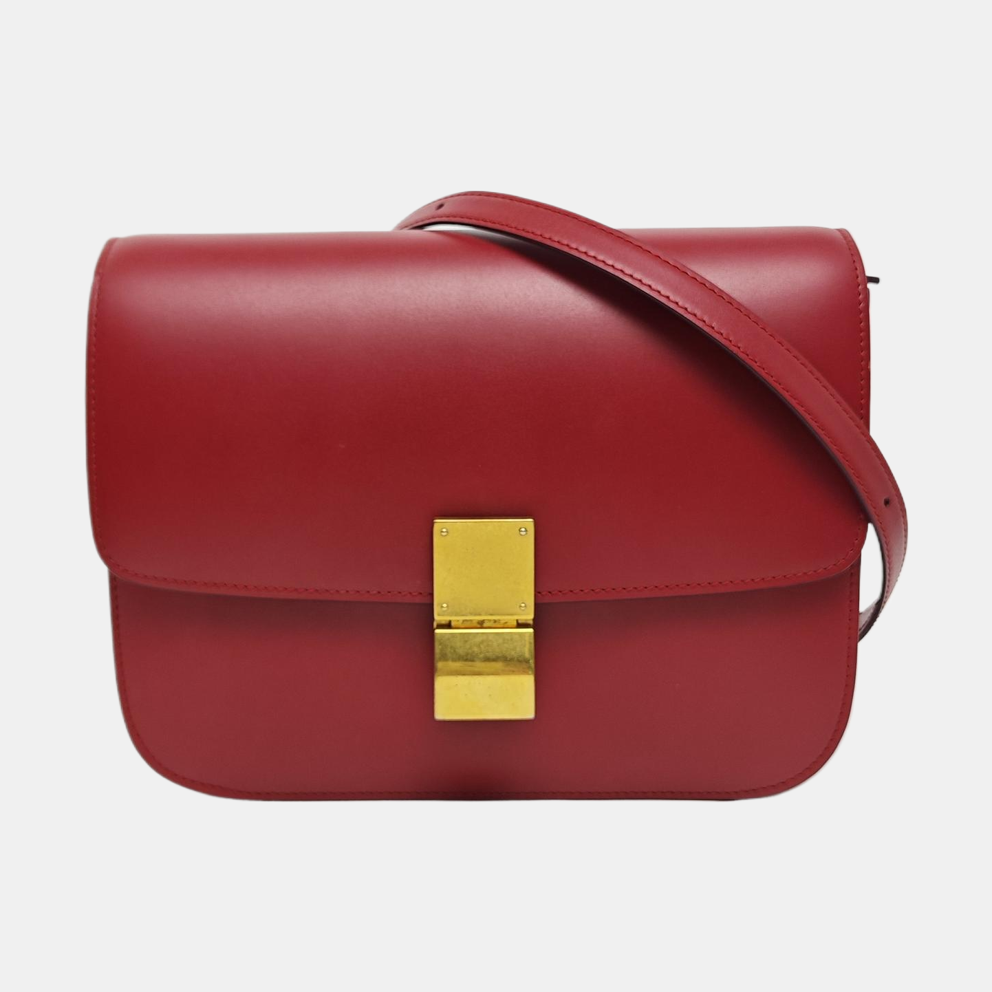Authenticated pre-owned  CLASSIC BOX Medium Calfskin Red - Crossbody Bag at Looply