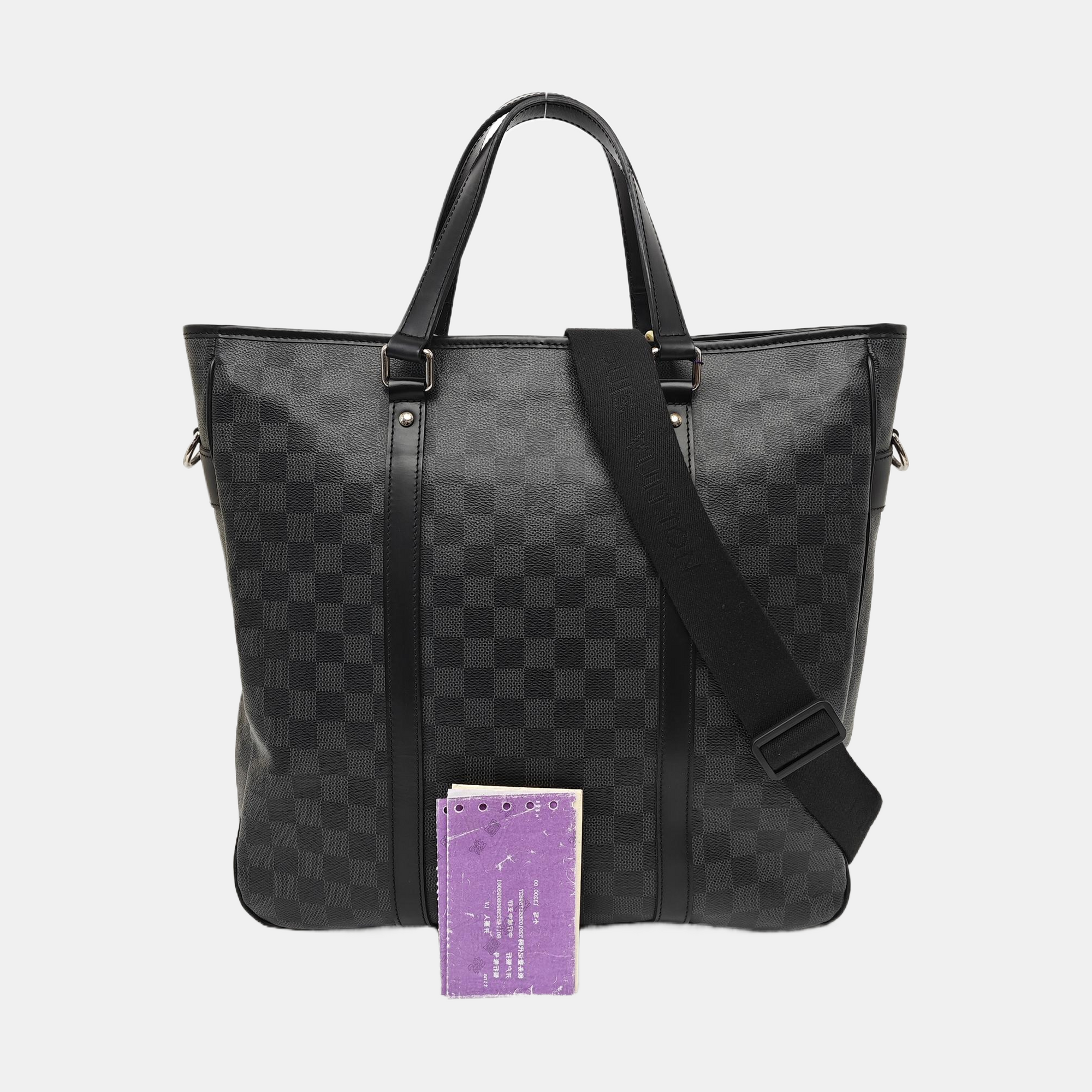 TADAO MM Damier Graphite Coated Canvas Gray