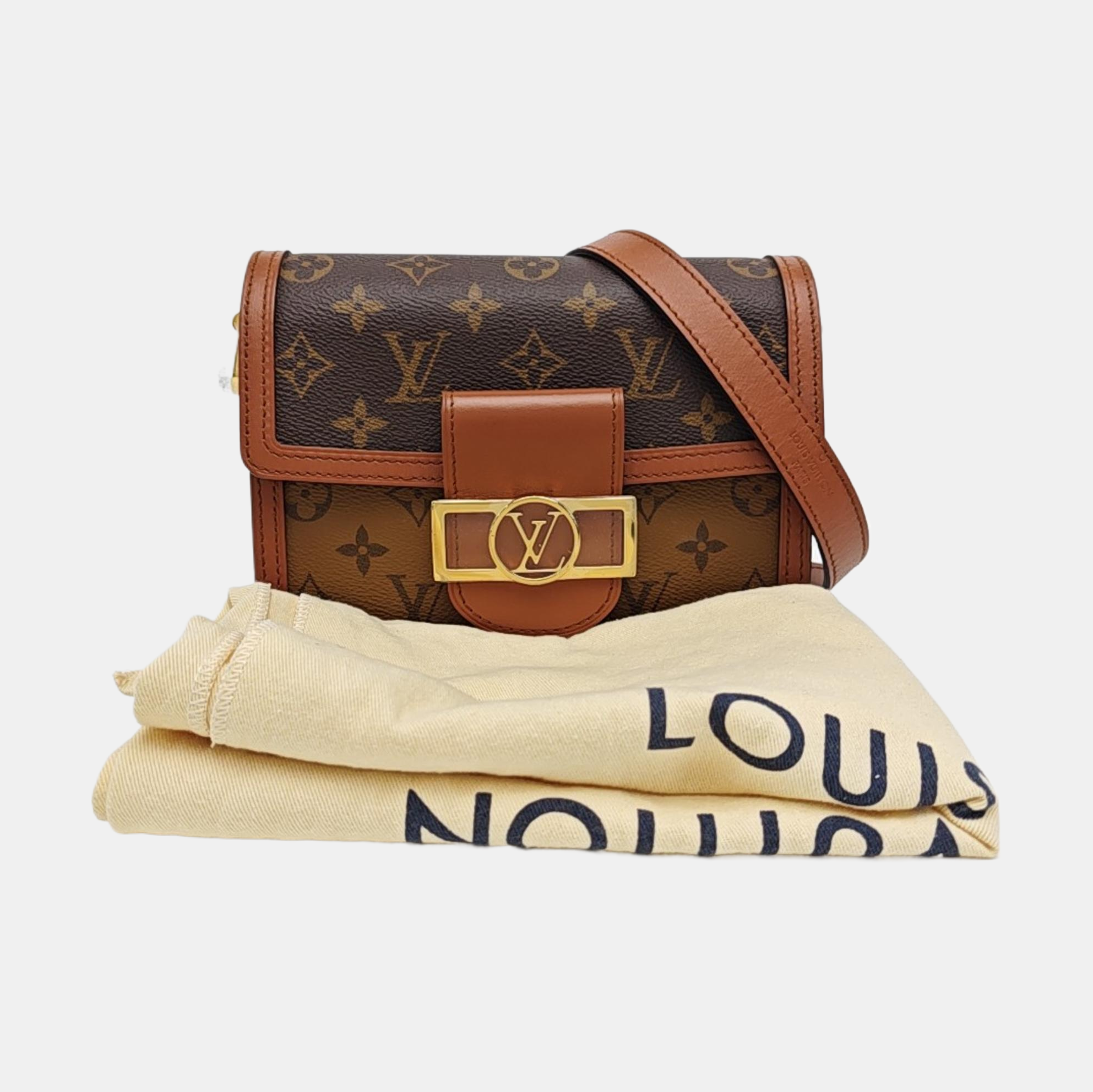 DAUPHINE Mini Monogram Coated Canvas Brown
