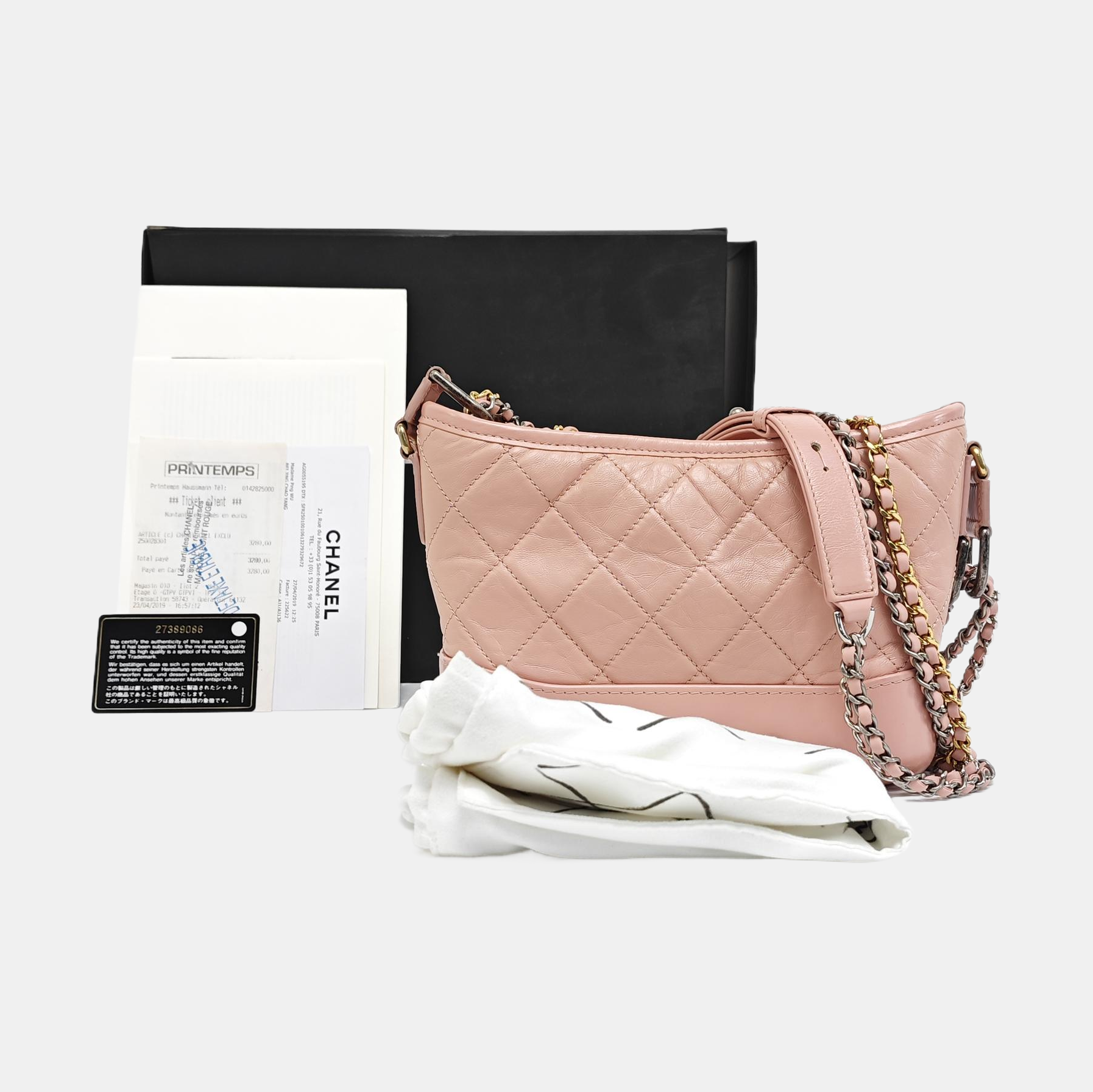GABRIELLE Small Quilted Calfskin Pink