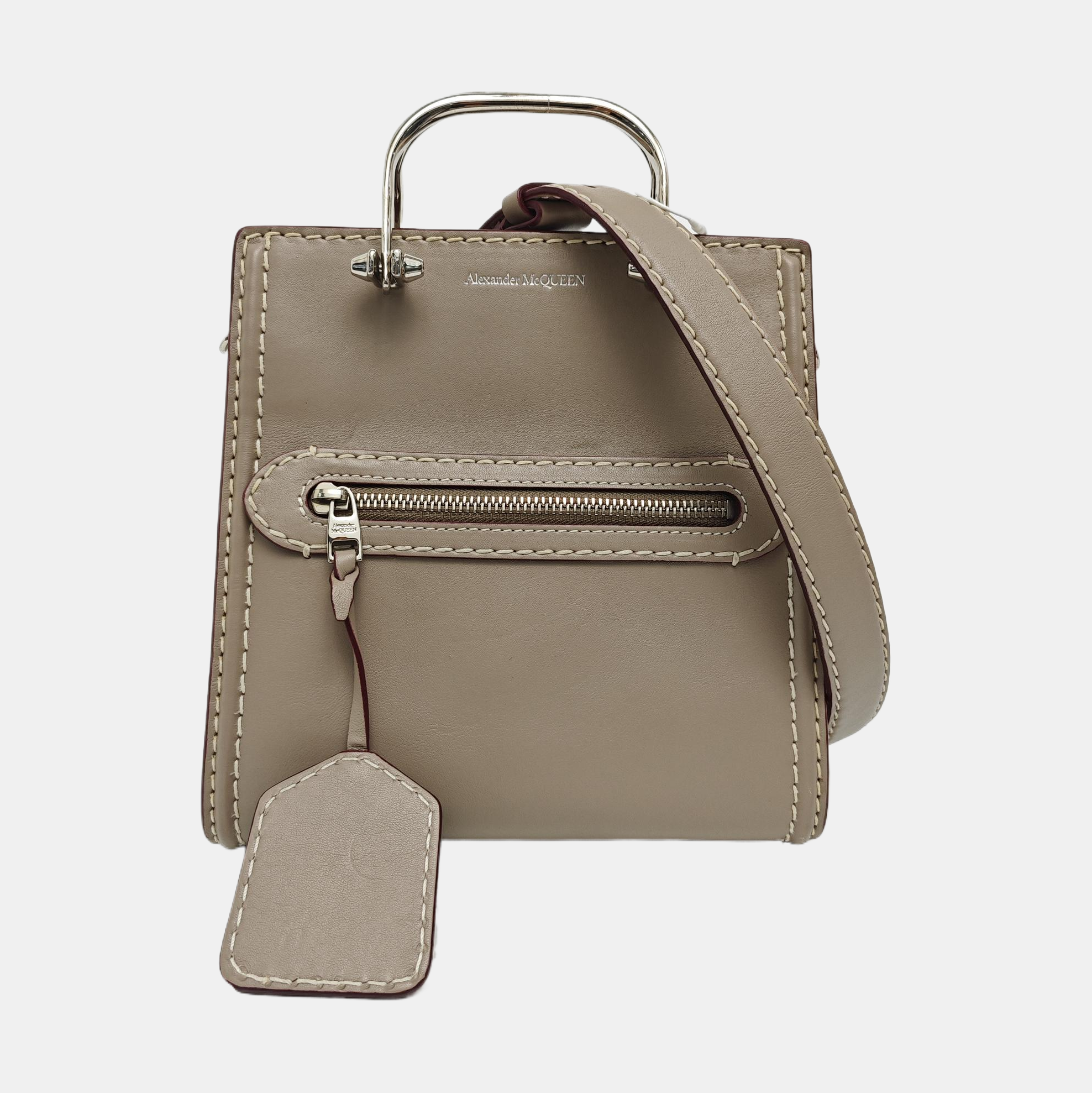 Calfskin Shoulder Bag Gray
