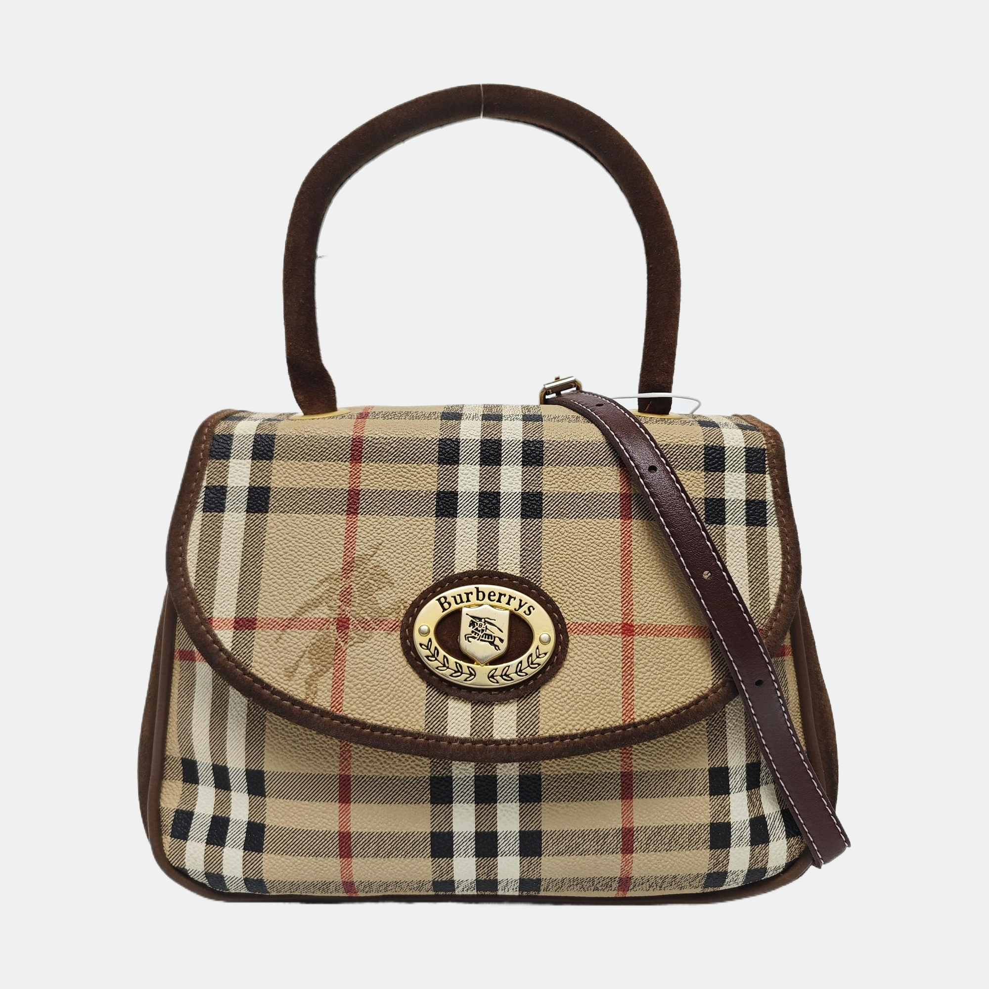 Coated Canvas Shoulder Bag Beige