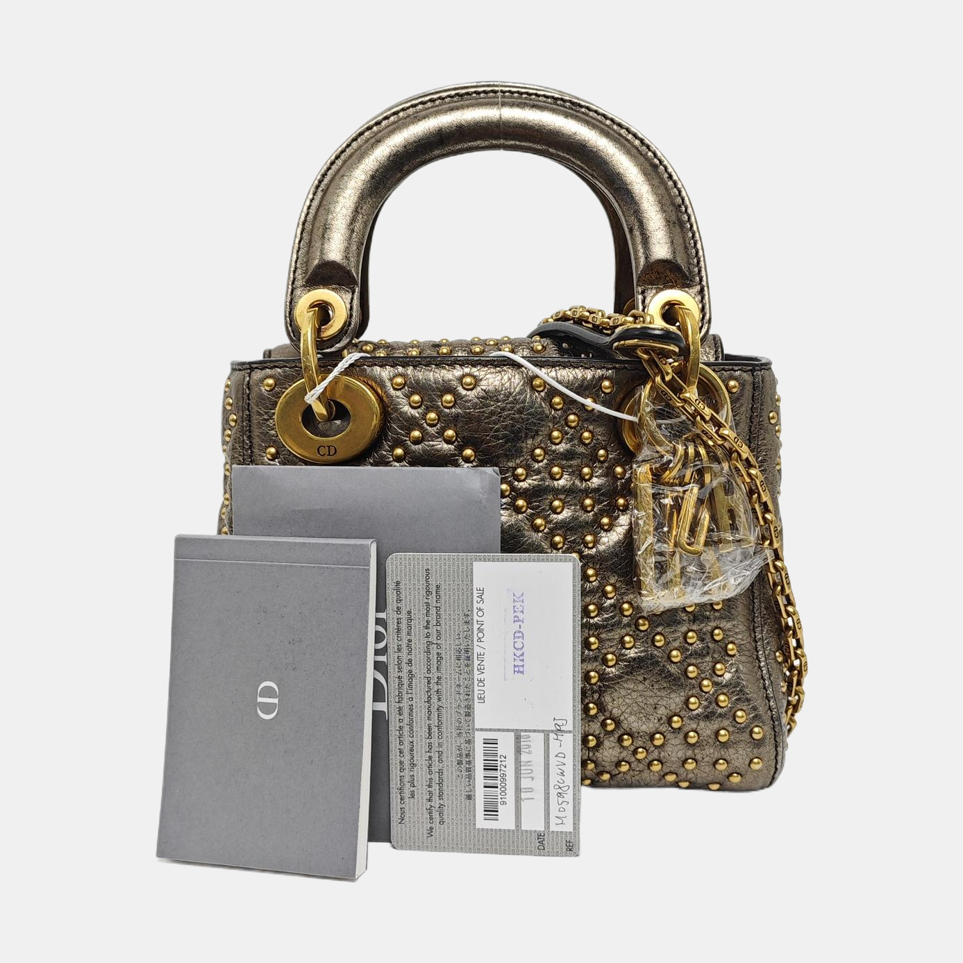 Lady Dior Mini Cannage Python Silver