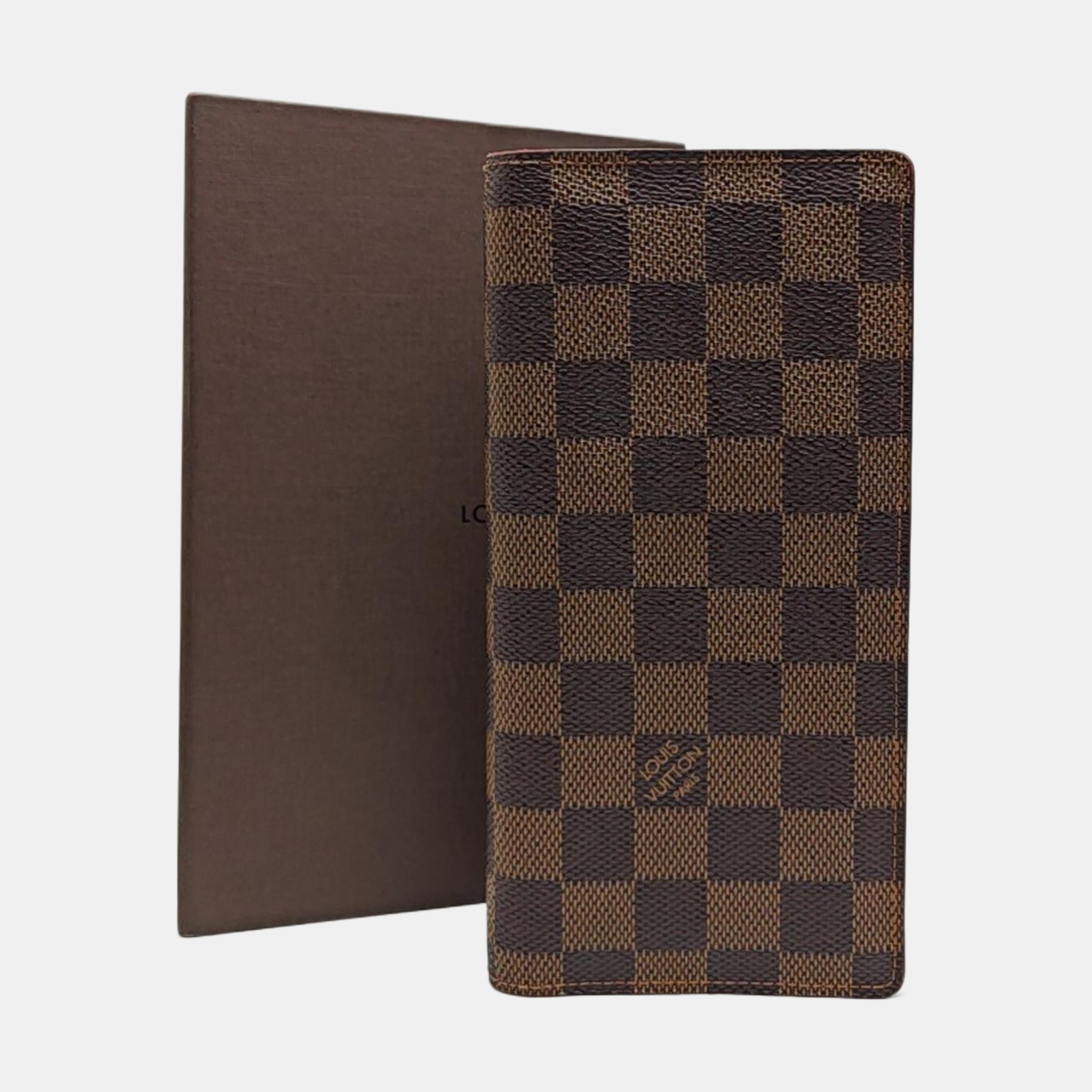 BRAZZA Damier Ebene Coated Canvas Brown Wallet
