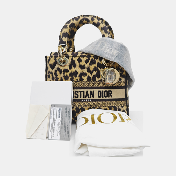 Lady Dior Medium Fabric Beige
