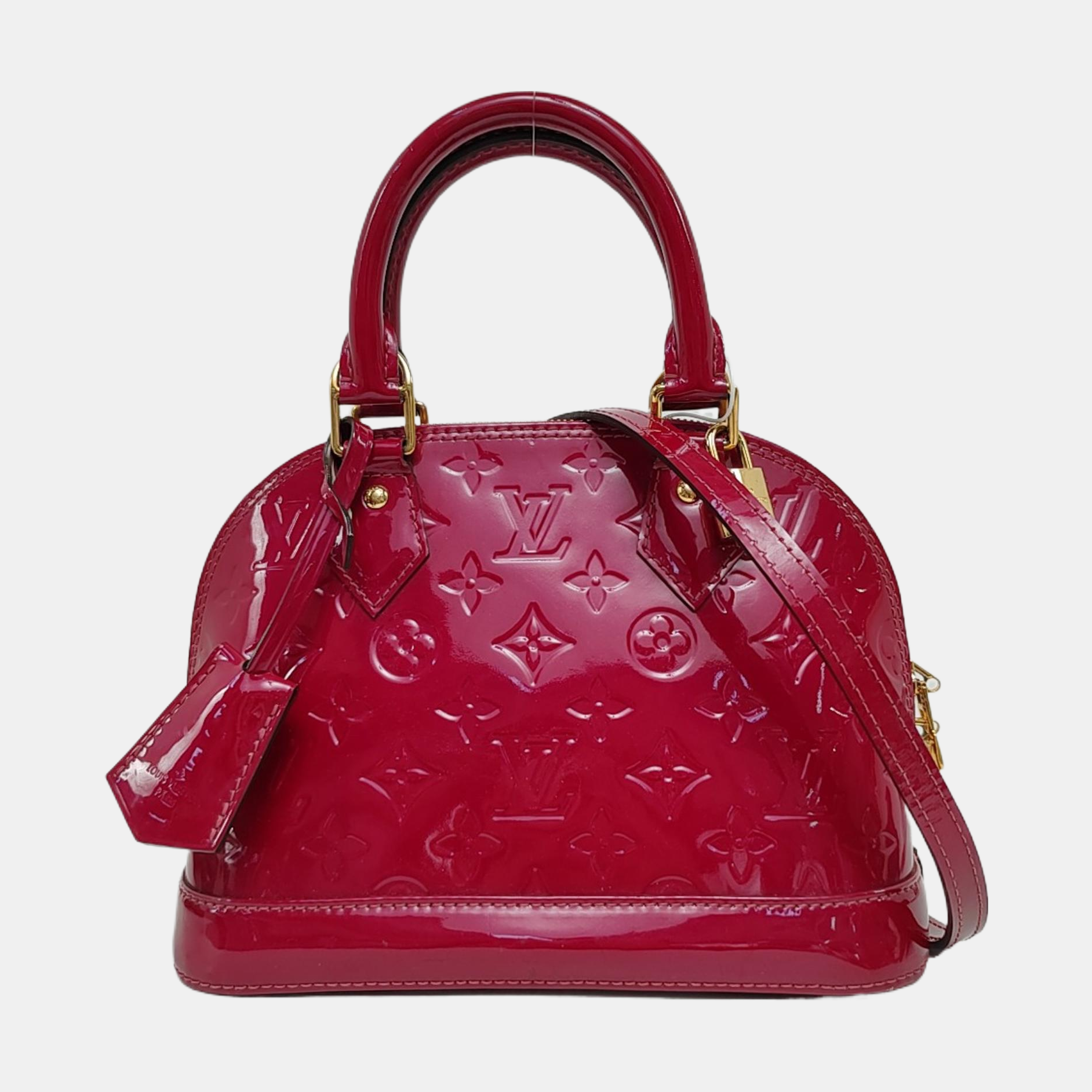 Authenticated pre-owned  ALMA BB Monogram Patent Leather Burgundy - Shoulder Bag at Looply