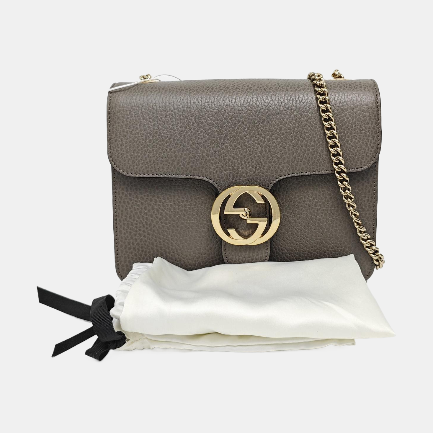 Interlocking G Small Calfskin Gray