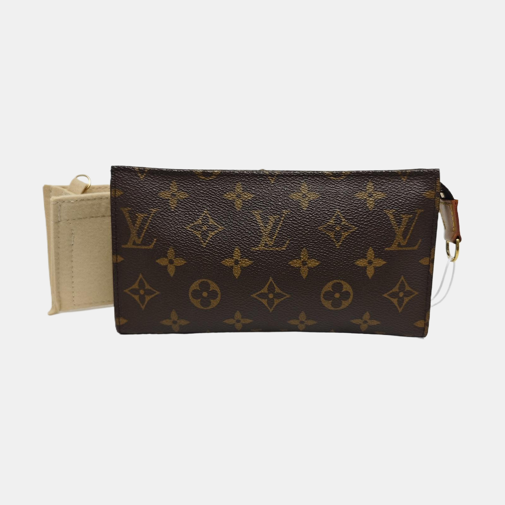 Monogram Coated Canvas Clutch Brown