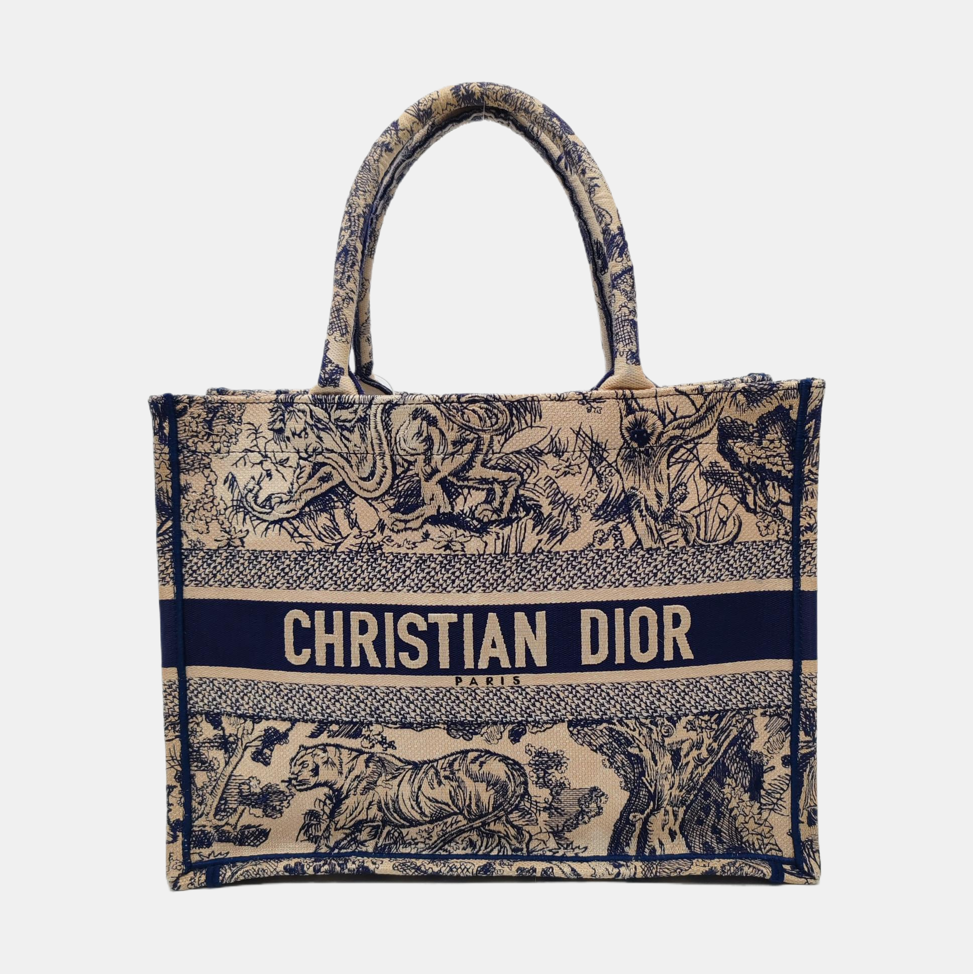Authenticated pre-owned  Book Tote Medium Canvas Blue - Tote Bag at Looply