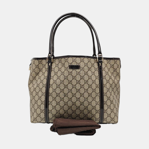 Joy Medium Monogram Coated Canvas Beige
