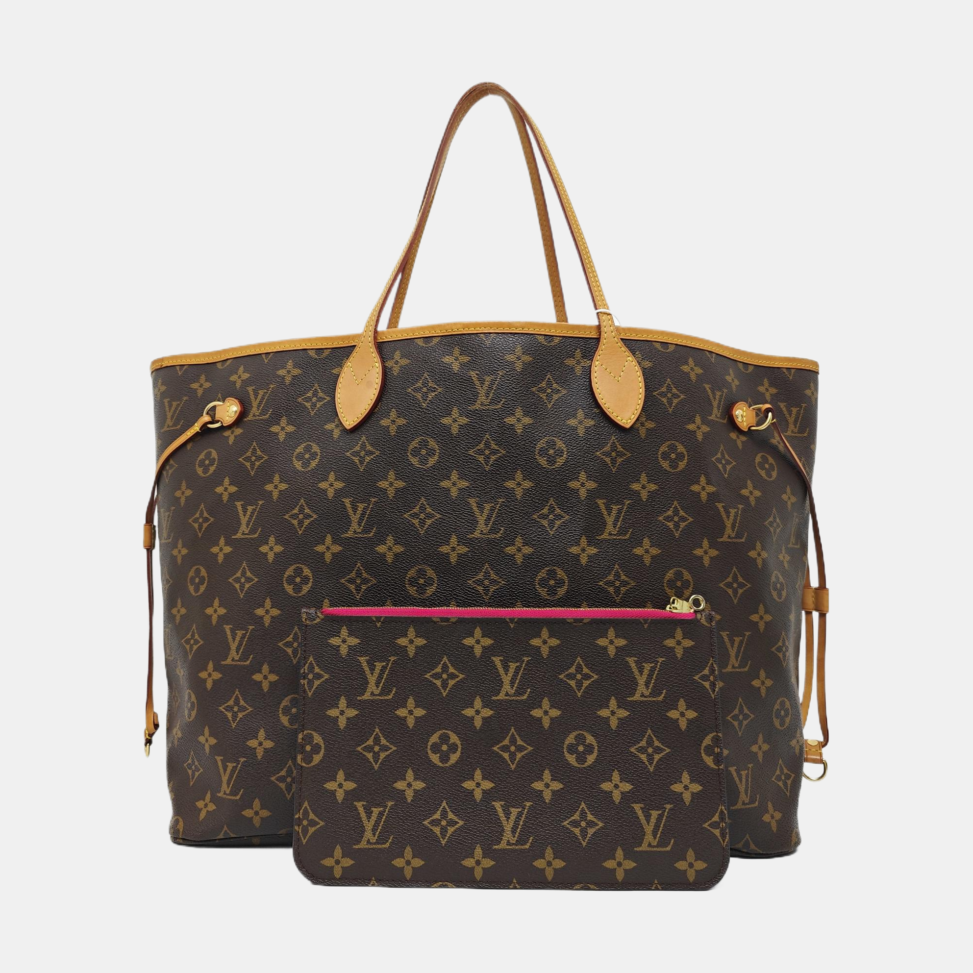 NEVERFULL Monogram Coated Canvas Brown