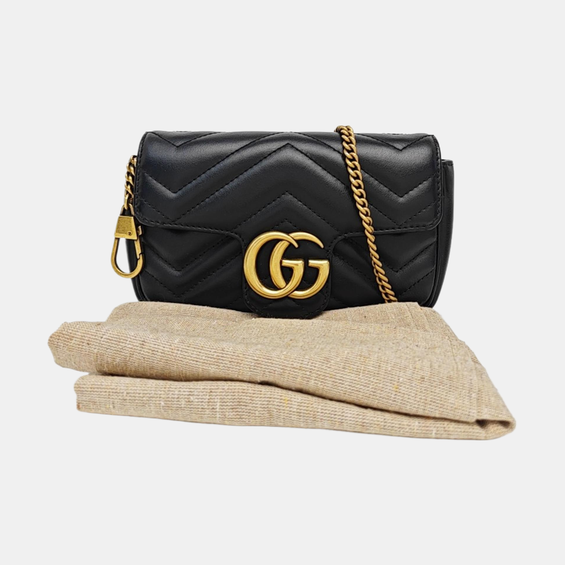 GG Marmont Mini Quilted Calfskin Black