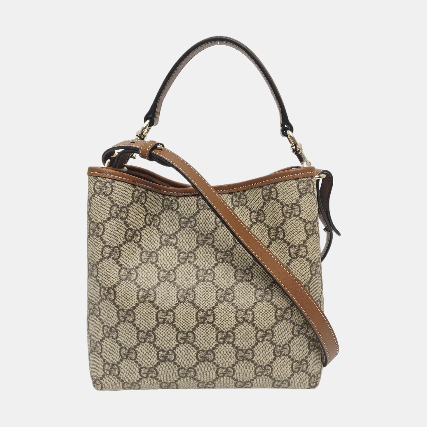 Monogram Coated Canvas Bucket Bag Beige