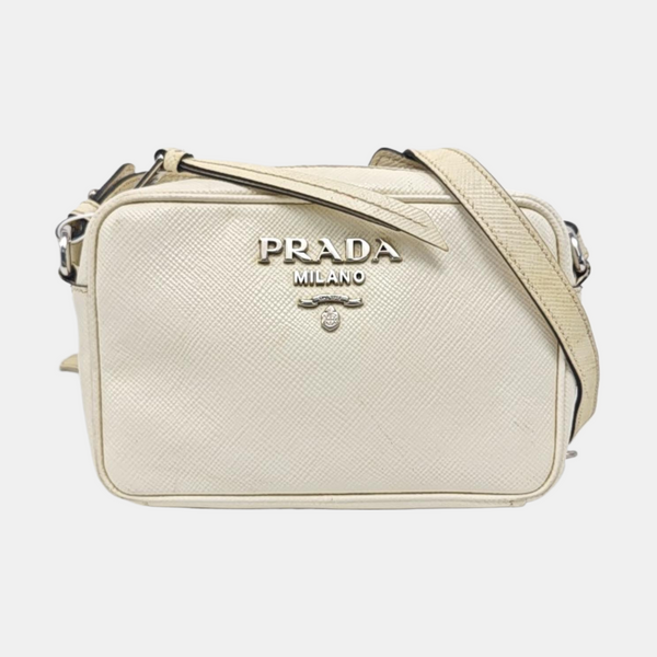 Saffiano Calfskin Shoulder Bag White