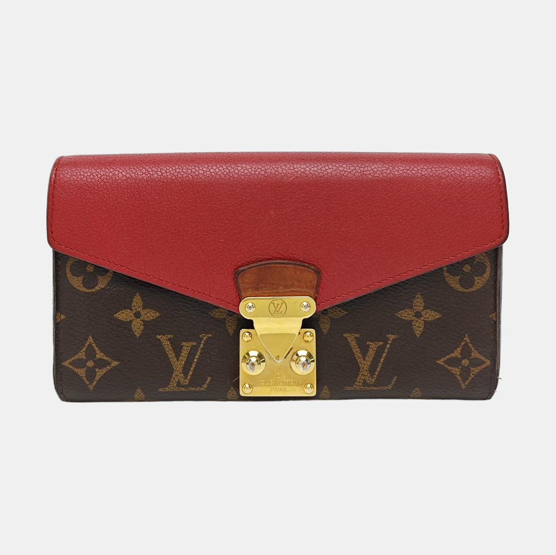 PALLAS Monogram Calfskin Red Wallet