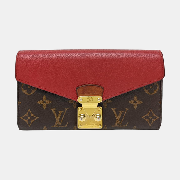 PALLAS Monogram Calfskin Red Wallet