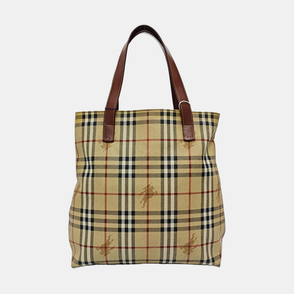 Coated Canvas Tote Bag Beige