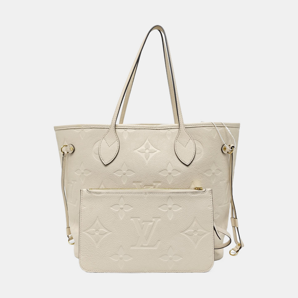 NEVERFULL MM Monogram Calfskin White