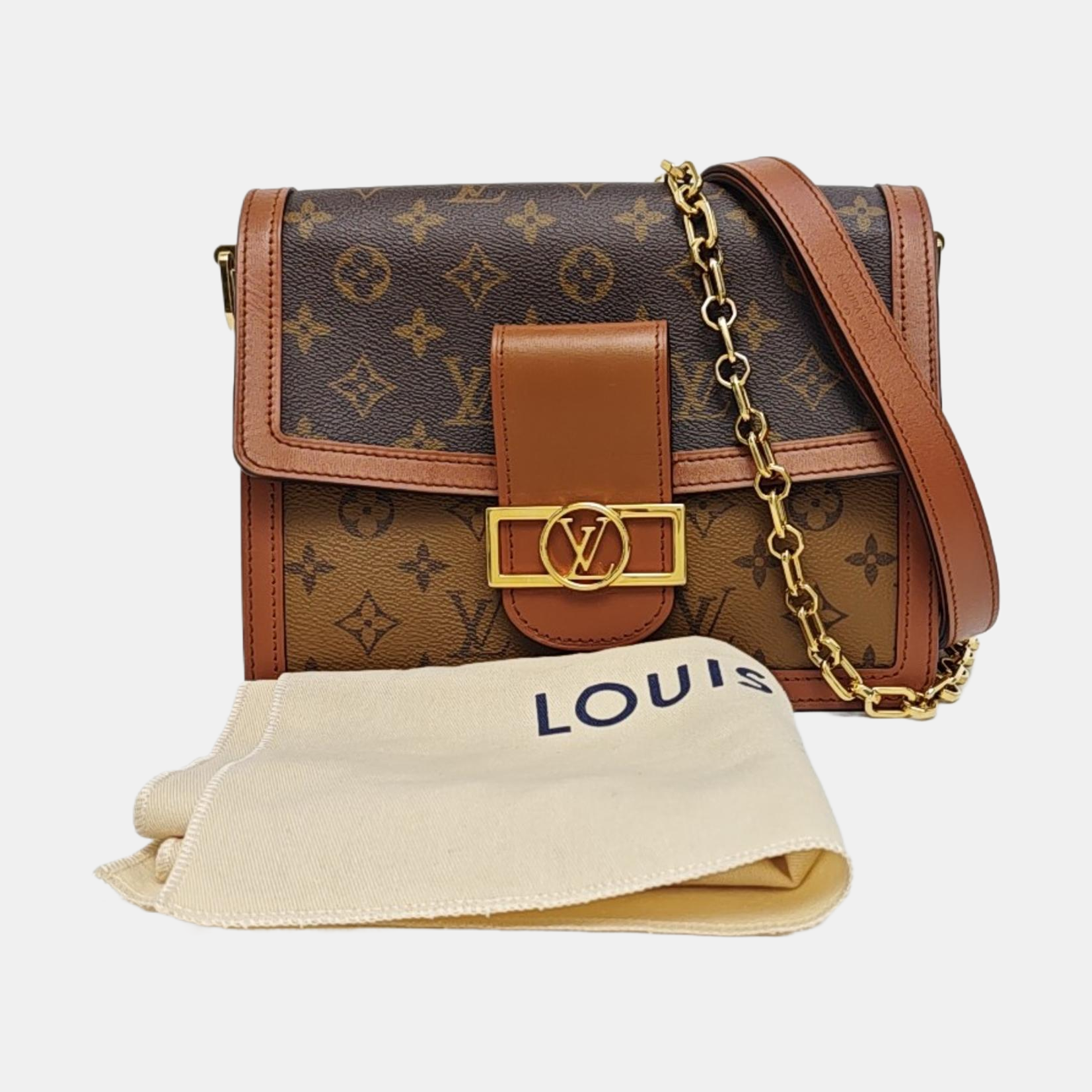 DAUPHINE MM Monogram Coated Canvas Brown
