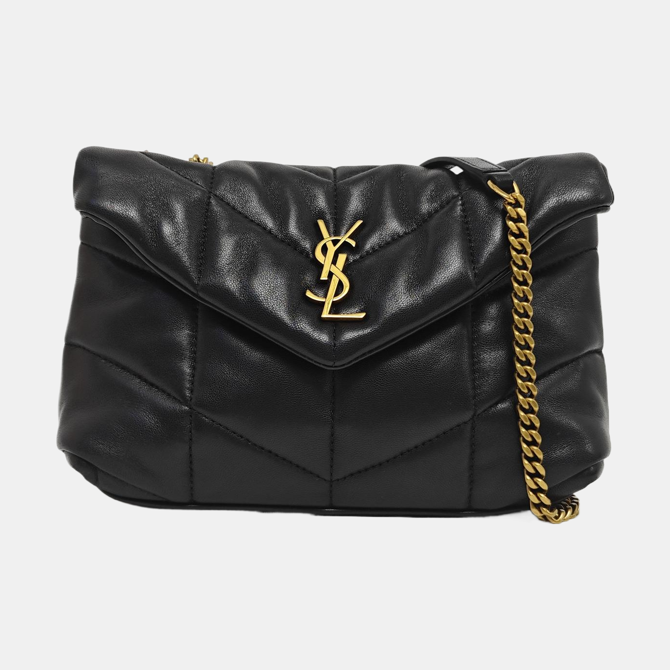 PUFFER Mini Chevron Lambskin Black