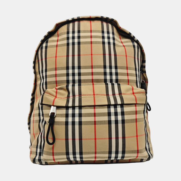 Quilted Fabric Backpack Beige