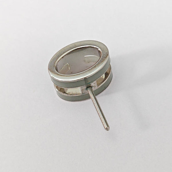 Pop H Metal Silver Stud Earrings