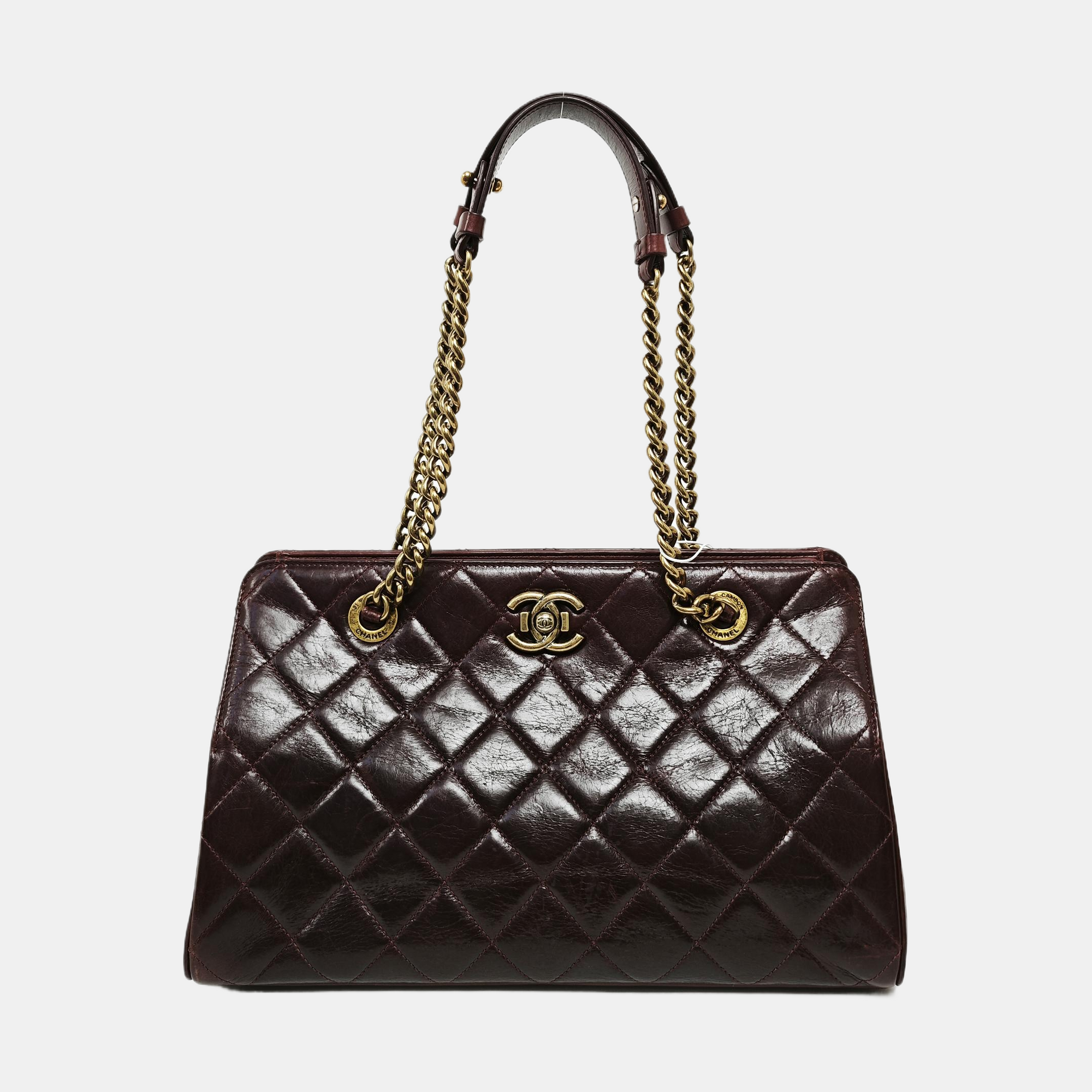Quilted Calfskin Tote Bag Red