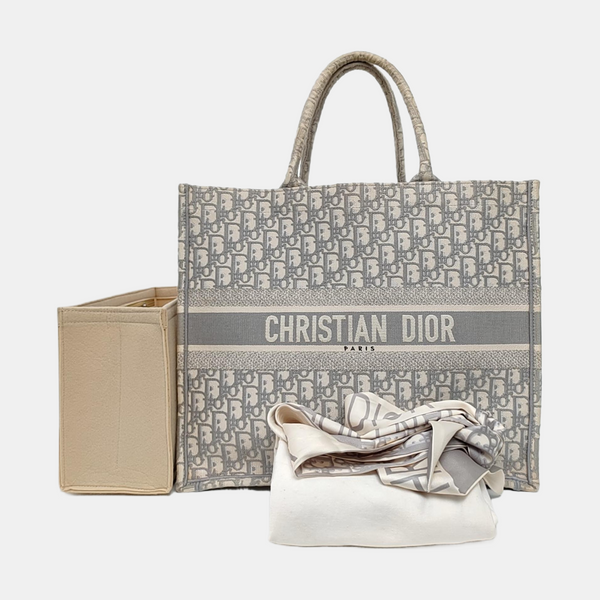 Book Tote Large Oblique Canvas Gray