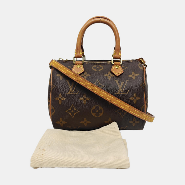 SPEEDY Nano Monogram Coated Canvas Brown