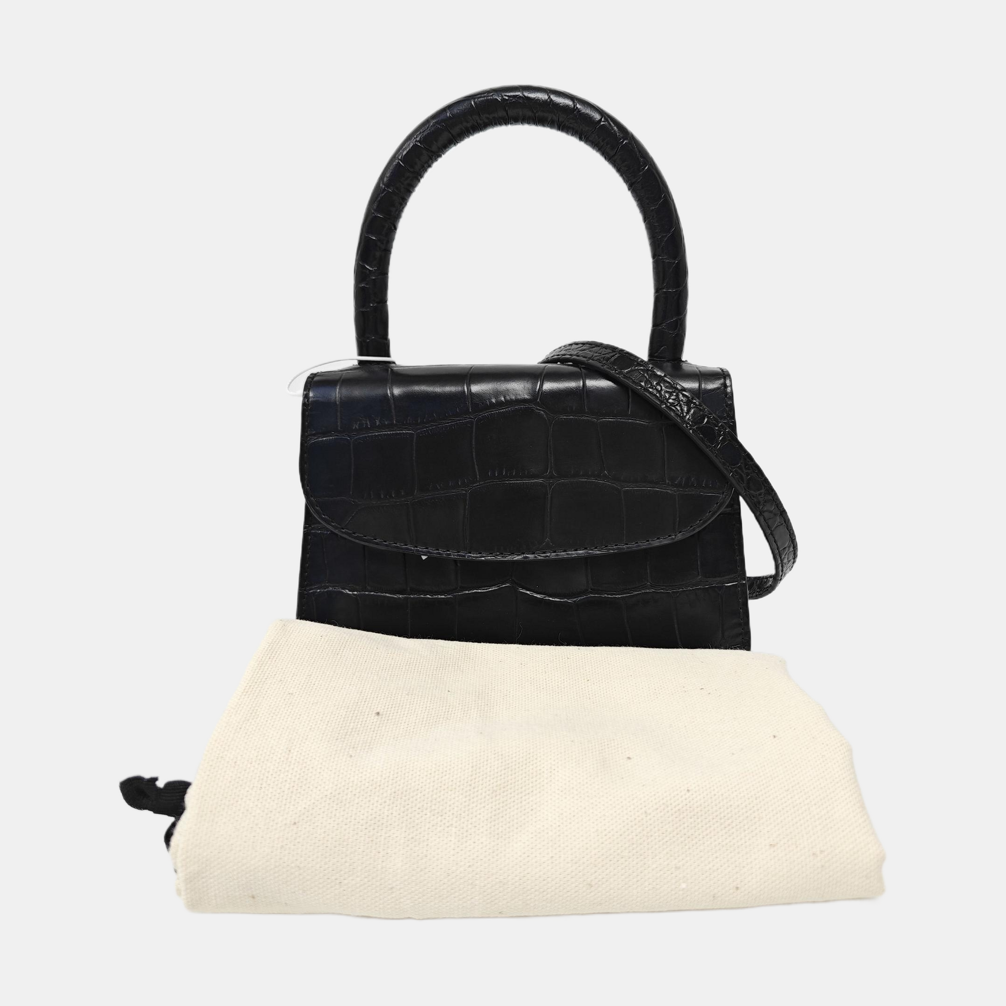 Leather Shoulder Bag Mini Black