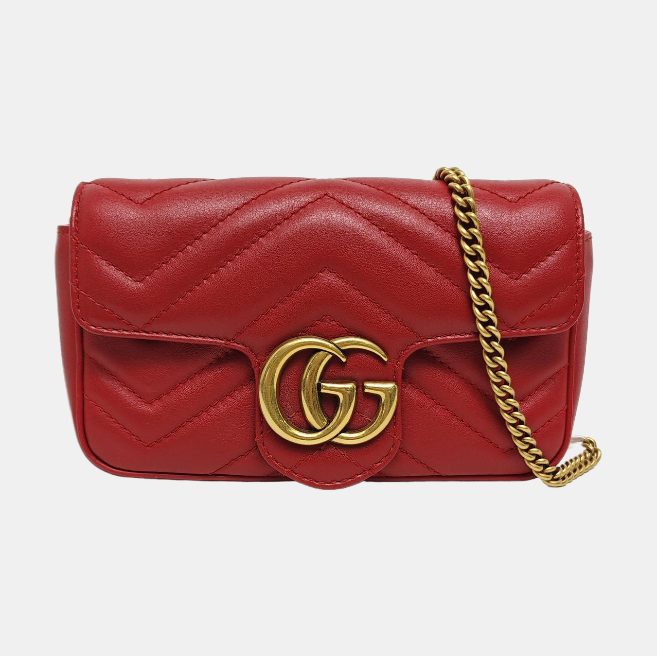 GG Marmont Mini Quilted Calfskin Red