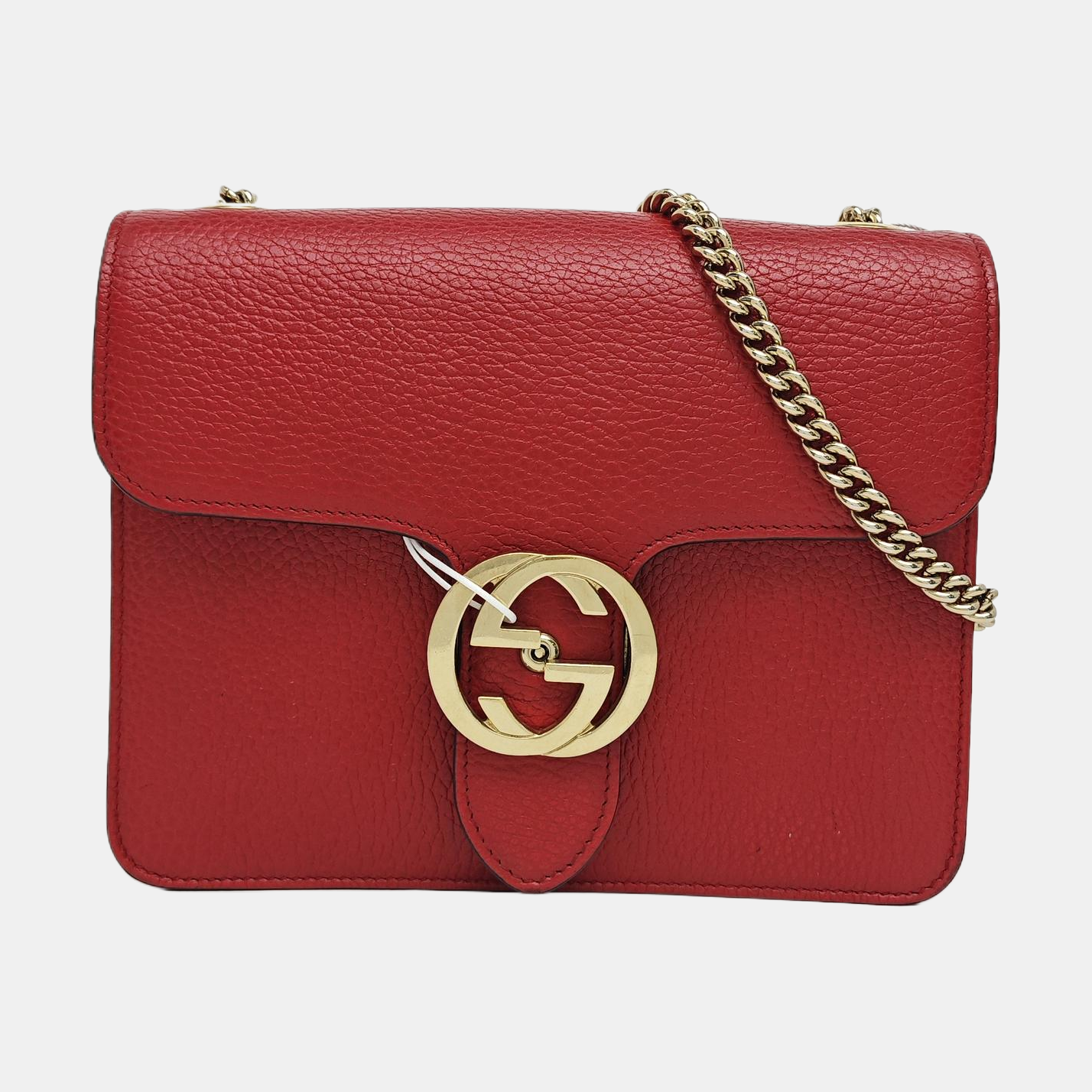 Interlocking G Small Calfskin Red