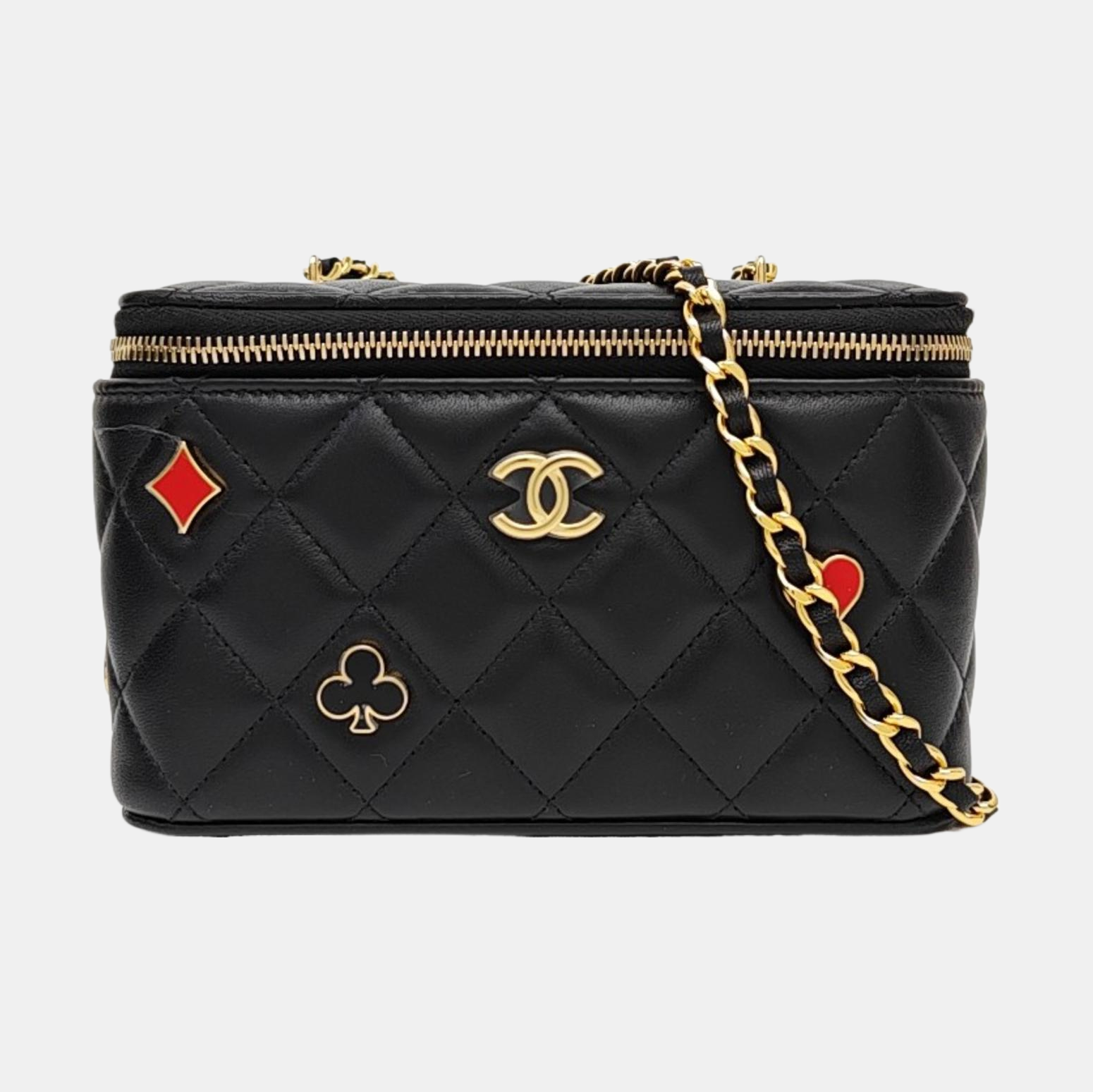 Quilted Lambskin Shoulder Bag Black