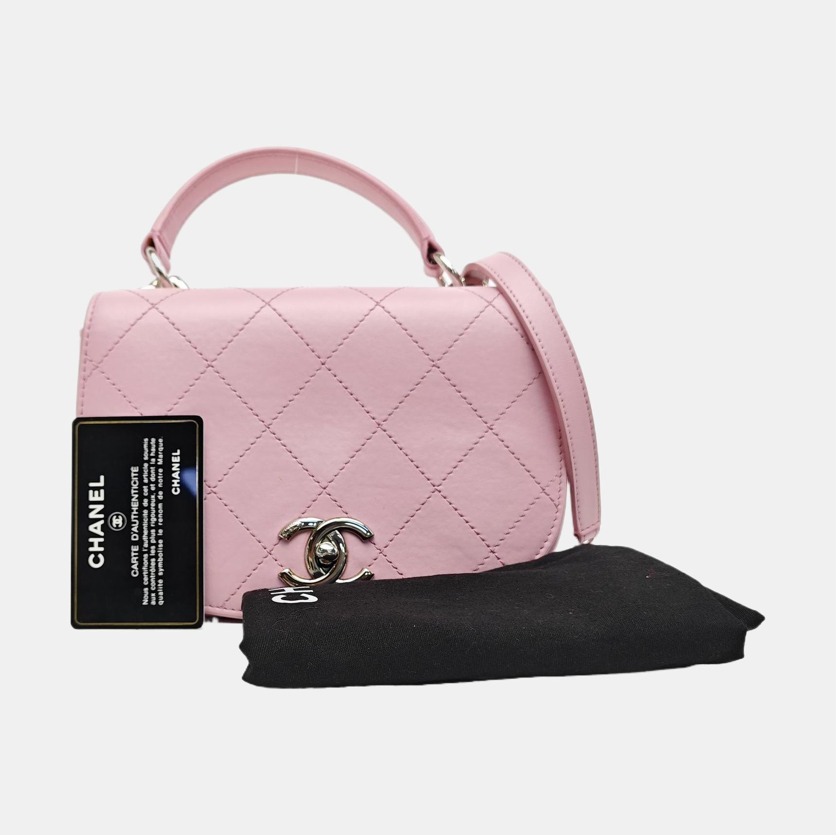 Quilted Calfskin Shoulder Bag Pink