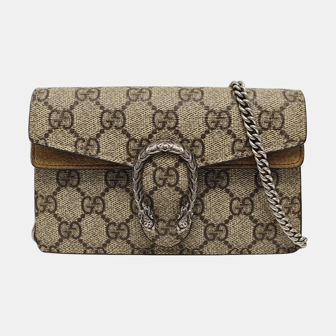 Dionysus Super Mini Monogram Coated Canvas Beige