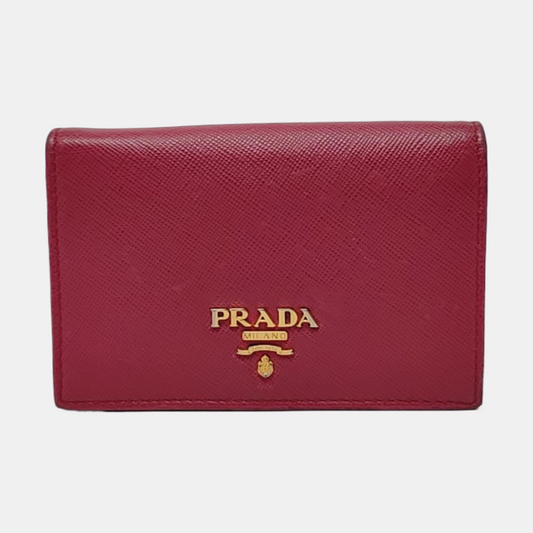 Saffiano Calfskin Card Holder Red